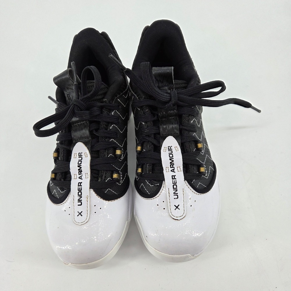 Under Armour Leadoff Mid RM Jr Kids Baseball Cleats Black White 3027453-001 2.5Y